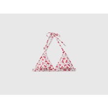 Benetton Kadın Meyve Desenli Bikini Üst Geniş Üçgen Mayo