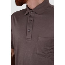 Globay 2510 Hsk Duz Polo Yaka T-Shırt-Kahve