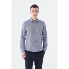 Jakamen Koyu Lacivert Comfort Fit Pamuklu Kolay Ütülenebilir Gömlek