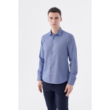 Jakamen Lacivert Comfort Fit Pamuklu Kolay Ütülenebilir Gömlek