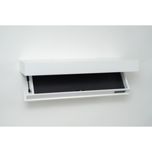 PERLUSSO/RACK90-Beyaz-Rfid Kartlı Gizli Bölmeli Lake Duvar Rafı