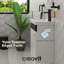 Elmas Lavabo Dolabı 45 cm Beyaz-Siyah