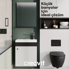 Elmas Lavabo Dolabı 45 cm Beyaz-Siyah