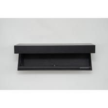 PERLUSSO/RACK90-Siyah-Rfid Kartlı Gizli Bölmeli Lake Duvar Rafı