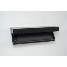 PERLUSSO/RACK90-Siyah-Rfid Kartlı Gizli Bölmeli Lake Duvar Rafı