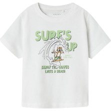 Name It Nmmvagno Ss Loose Top Beyaz Erkek Çocuk Kısa Kol T-Shirt