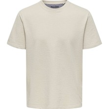 Only&sons Onskıan Lıfe Reg Seersuck Kahverengi Erkek Kısa Kol T-Shirt