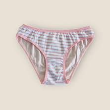 Bikini Kesim Çizgili Yavruağzı Kadın Külot