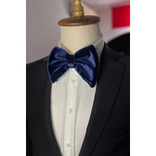 Kravatkolik Lacivert Lüks Büyük Kadife Papyon P1900