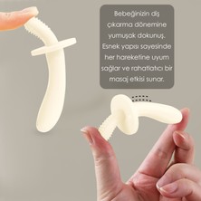 2'li Bebek Diş Kaşıyıcı Seti - Silikon Diş Kaşıma Emziği, Kaktüs Silikon Diş Kaşıyıcı - Bej