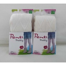 Penti Yüksek Pamuk Oranı Knitwear 2'li Külotlu Çocuk Çorabı - Kız Çocuk Külotlu Çorap