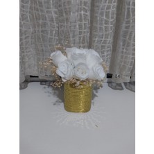 Işıltı Home Desıgn Aynalı Cam Vazo Gold Kare Mini Boy