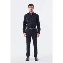 Siyah Comfort Fit Yan Cep Pantolon