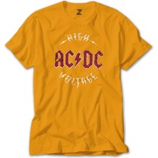 Ac Dc Logo Vintage Sarı Tişört