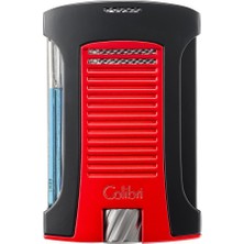 Colibri Daytona Tek Torch Pürmüz Metalik Kırmızı-Siyah Puro Çakmağı