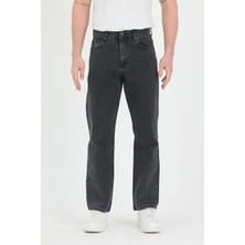 Erkek Baggy Fit Kot Pantolon Füme