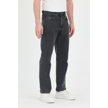 Erkek Baggy Fit Kot Pantolon Füme