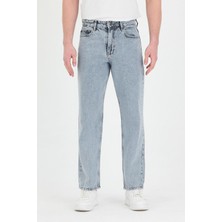 Erkek Baggy Fit Kot Pantolon Kar Yıkama