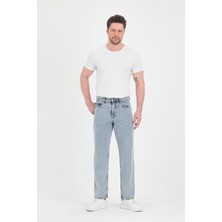 Erkek Baggy Fit Kot Pantolon Kar Yıkama