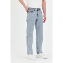 Erkek Baggy Fit Kot Pantolon Kar Yıkama
