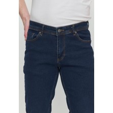Regular Fit Likralı Erkek Denim Kot Pantolon Lacivert