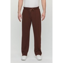 Erkek Palazzo Baggy Rahat Pantolon Kahverengi