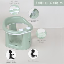 2'li Bebek Banyo Oturağı ve Minder Seti - Vakum Taban Mama Oturağı, Yıkanabilir Oturak Minderi Yeşil