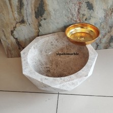 Bej Mermer Elmas Kesim Kurna