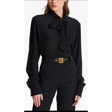 Logo Applique Leather Belt