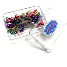 Atos Damla Başlı Toplu Iğne(Renkli) 20GR 55MM