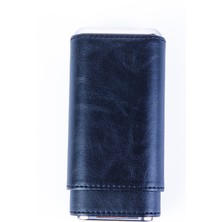 Cohiba Siyah-Gümüş Üçlü Deri Puro Kılıfı