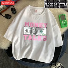 Tarz Sokak Para Bize Gücü Konuşuyor Dolar T Shirt Femme Chic S-Xxxl T-Shirt Tasarım Rahat Tee Gömlek Kıd
