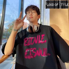 Tarz Sokak Erkek Büyük Boy T-Shirt Moda Beyaz 5xl Pamuk T Gömlek Erkekler Için Rahat Yaz Giyim Pembe Mek