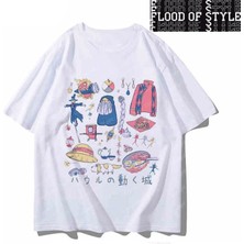 Tarz Sokak Hayao Miyazaki Hayao Hareketli Kale Anime Ruhların Kaçışı Ortak Adı Etrafında T-Shirt Erkek V