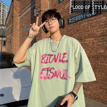 Tarz Sokak Erkek Büyük Boy T-Shirt Moda Beyaz 5xl Pamuk T Gömlek Erkekler Için Rahat Yaz Giyim Pembe Mek