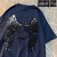 Tarz Sokak Melek Açılmamış Kanatları T-Shirt Erkekler Kadınlar Pamuklu T-Shirt Vintage Yaz Tee Elbise Ki