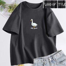 Tarz Sokak Aptal Kaz T-Shirt Kadın Trendy Unisex T Gömlek Yaz Pamuk Kısa Kollu Komik Kaz Tişörtleri Üstl