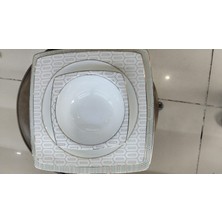 A8444 KORKMAZ PERLA 60 PARÇA KARE YEMEK TAKIMI