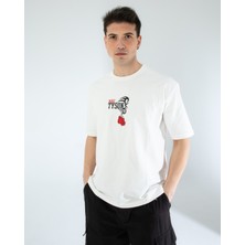 Oversıze Unisex Baskılı T-Shırt Tyson Ecrou