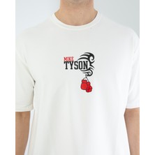 Oversıze Unisex Baskılı T-Shırt Tyson Ecrou