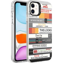 iPhone 12 Uyumlu Desenli Vrdr Silver Sert Kapak-Mottolar