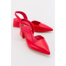 Ccway Kadın Topuklu Sandalet KIRMIZI CİLT