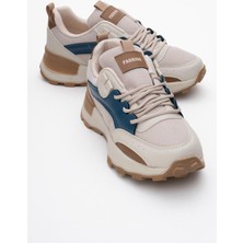 Ccway Kadın Spor Ayakkabı BEJ PETROL TABA