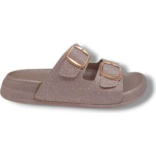 Pienn 20061 Kadın Bronz Pırıltılı Tokalı Günlük Kullanım Terlik