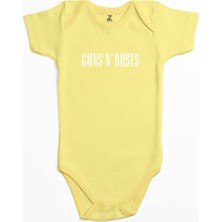 Z zepplin Guns N Roses Logo Sarı Renk Bebek Body Zıbın