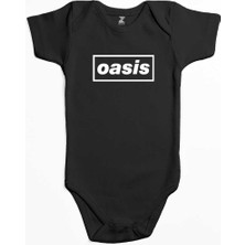 Z zepplin Oasis Text Siyah Renk Bebek Body Zıbın