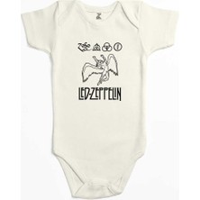 Z zepplin LED Zeppelin Zoso Ekru Renk Bebek Body Zıbın
