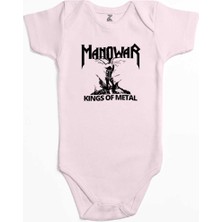Z zepplin Manowar Kings Of Metal Black Pembe Renk Bebek Body Zıbın