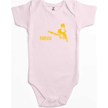 Z zepplin Nirvana Kurt Cobain Pembe Renk Bebek Body Zıbın