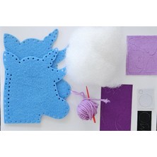 Cocoloco Home Unicorn Çocuk El İşi Dikiş Seti, İçi Elyaf İle Doldurulan Mini Süs Yastığı, DIY 1 Adet